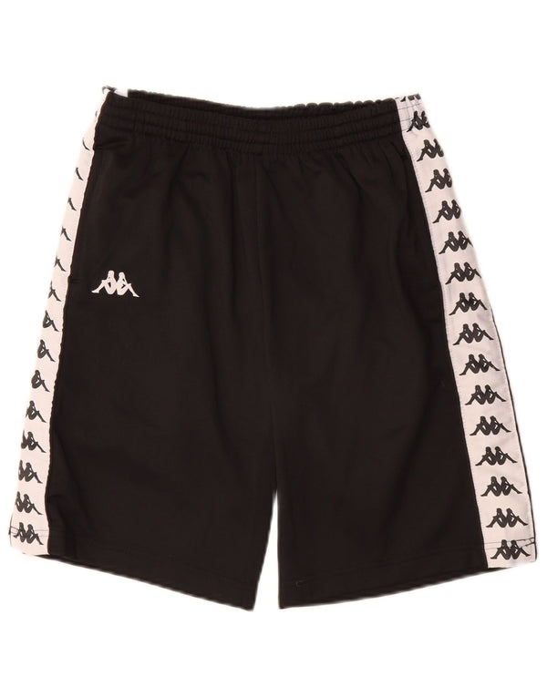 Kappa Boys Graphic Sport Shorts 11-12 Years Black Colourblock Polyester