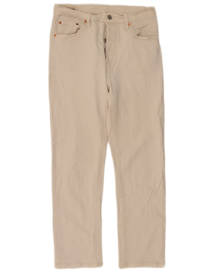 Levi's Womens 501 Straight Jeans W29 L28 Off White Cotton