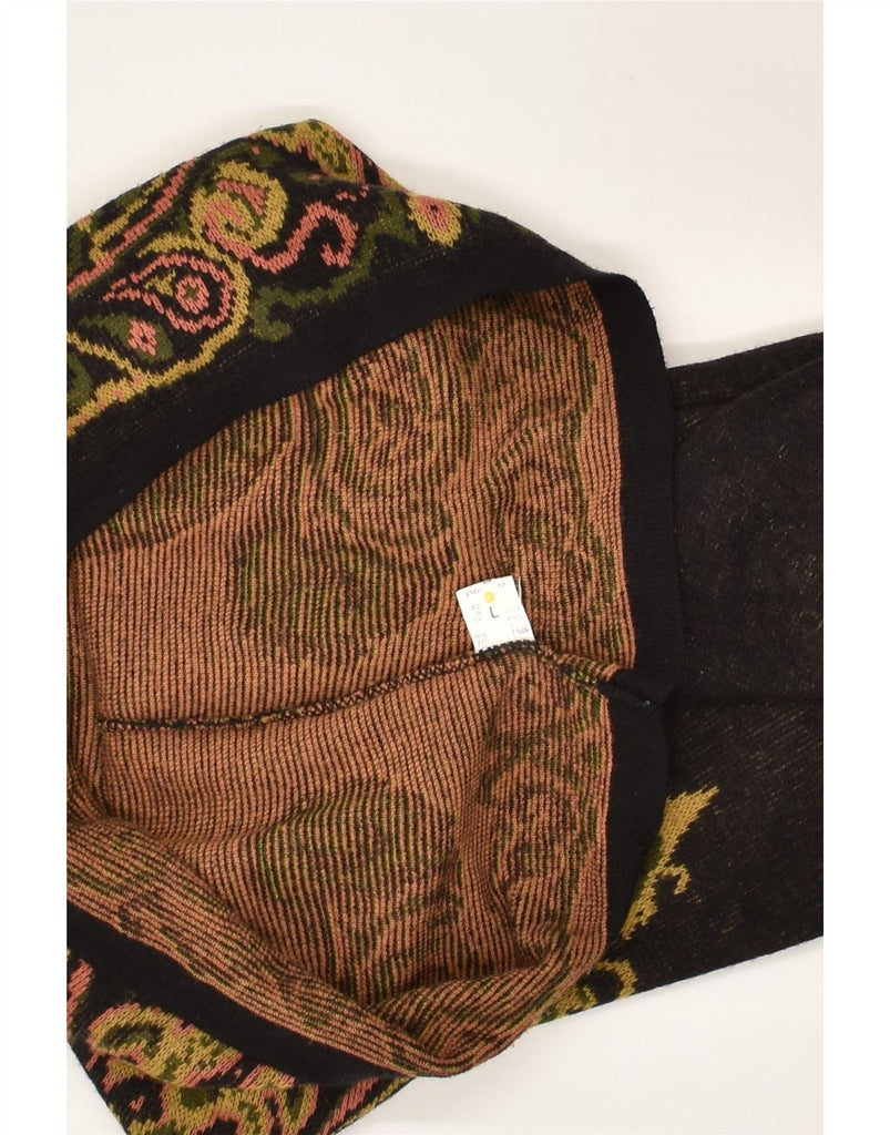 VINTAGE Womens Graphic Turtle Neck Jumper Sweater UK 16 Large Black | Vintage Vintage | Thrift | Second-Hand Vintage | Used Clothing | Messina Hembry 