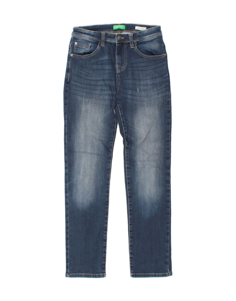 BENETTON Boys Elvis Slim Jeans 11-12 Years 2XL W26 L27 Navy Blue Cotton Vintage Benetton and Second-Hand Benetton from Messina Hembry 