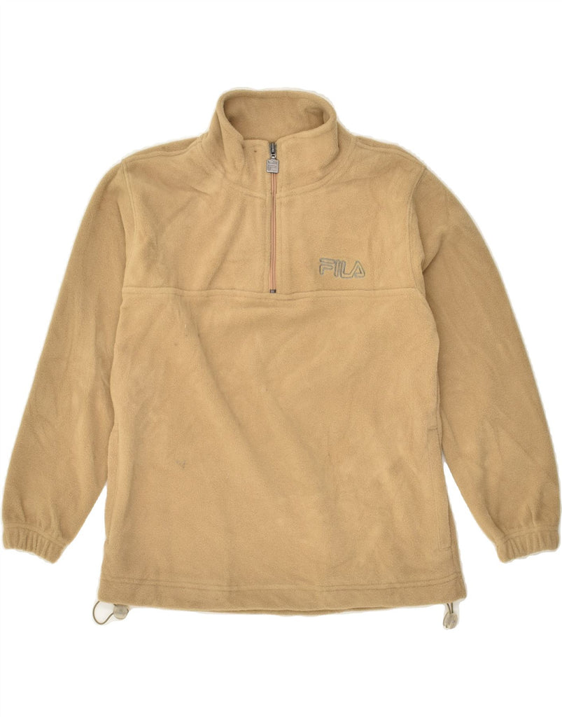 FILA Boys Zip Neck Fleece Jumper 11-12 Years Beige Polyester | Vintage Fila | Thrift | Second-Hand Fila | Used Clothing | Messina Hembry 