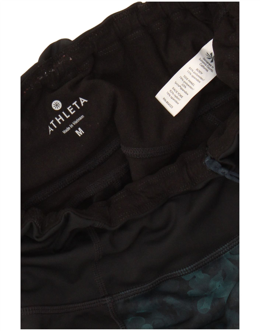 ATHLETA Womens Leggings UK 12 Medium  Black Floral Polyester