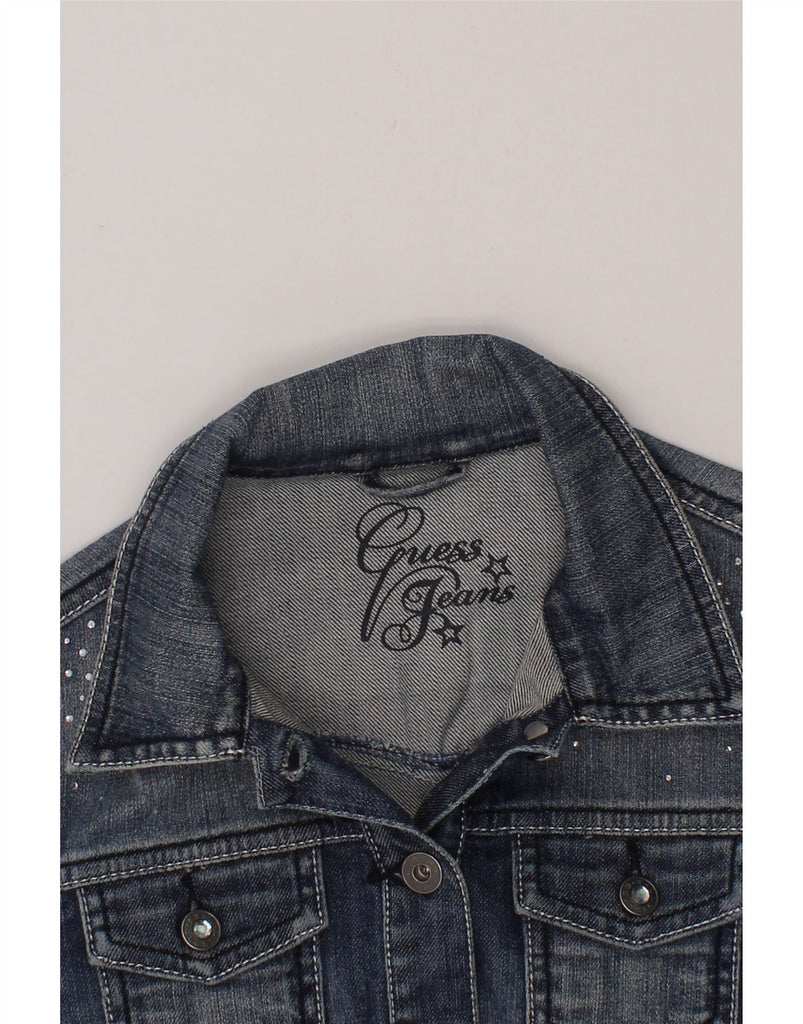GUESS Girls Graphic Denim Jacket 9-10 Years Blue Cotton Vintage Guess and Second-Hand Guess from Messina Hembry 