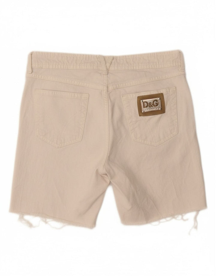 DOLCE & GABBANA Womens Denim Shorts W28 Medium  Off White Cotton Vintage Dolce & Gabbana and Second-Hand Dolce & Gabbana from Messina Hembry 