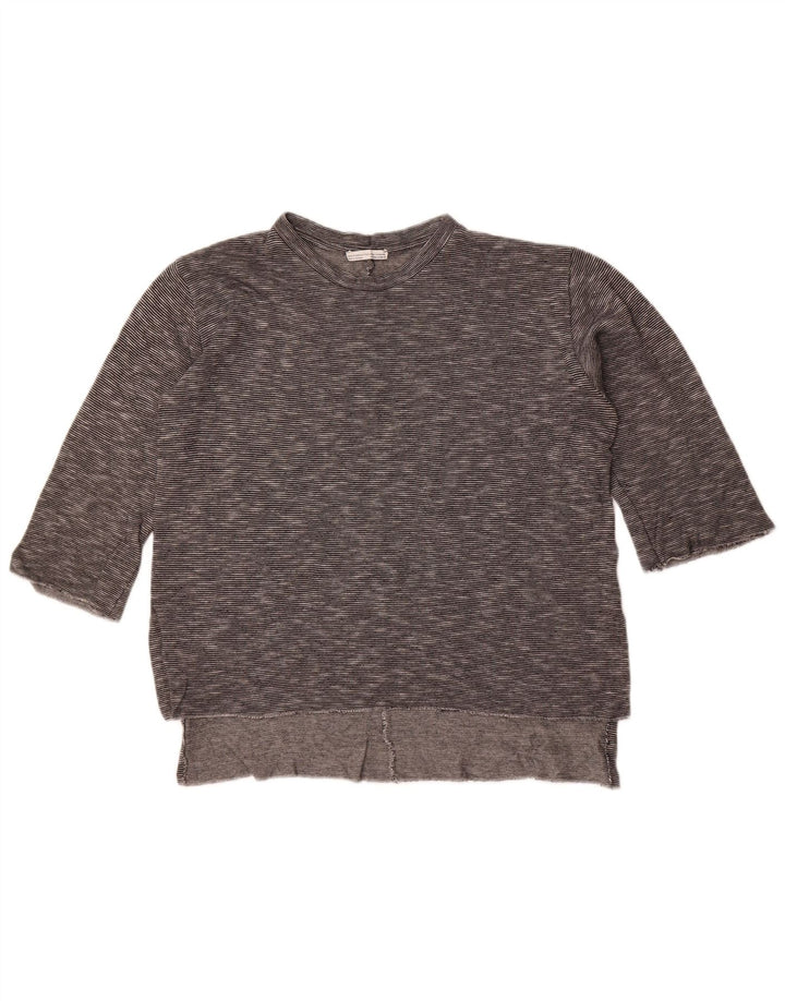 Zara Womens Top 3/4 Sleeve UK 14 Medium Grey Flecked