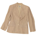 Benetton Womens 2 Button Blazer Jacket IT 40 Small Beige Linen