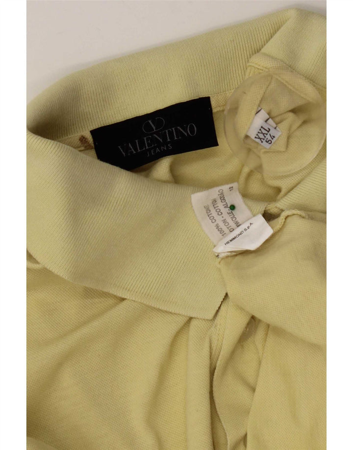 Valentino Mens Polo Shirt IT 54 2XL Yellow