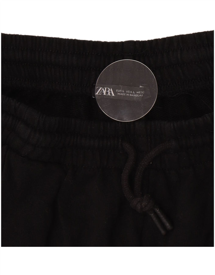 Zara Womens Tracksuit Trousers UK 14 Large  Black