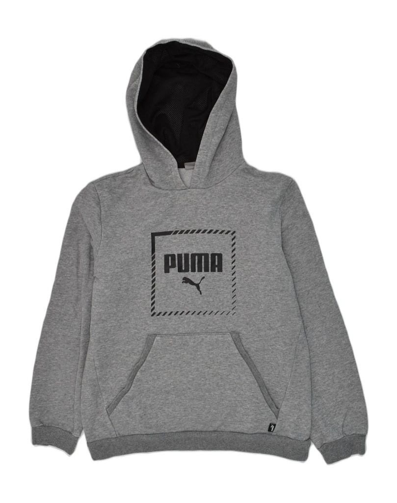 PUMA Boys Graphic Hoodie Jumper 13-14 Years Grey Cotton | Vintage Puma | Thrift | Second-Hand Puma | Used Clothing | Messina Hembry 