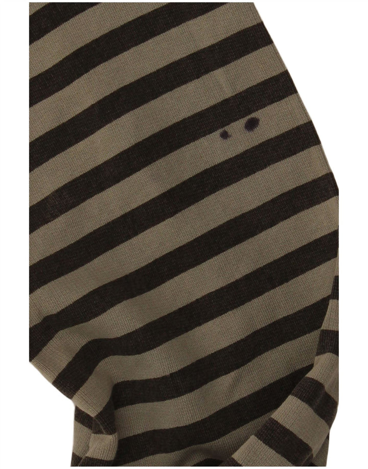 Fat Face Mens Top Long Sleeve Large Beige Striped Cotton
