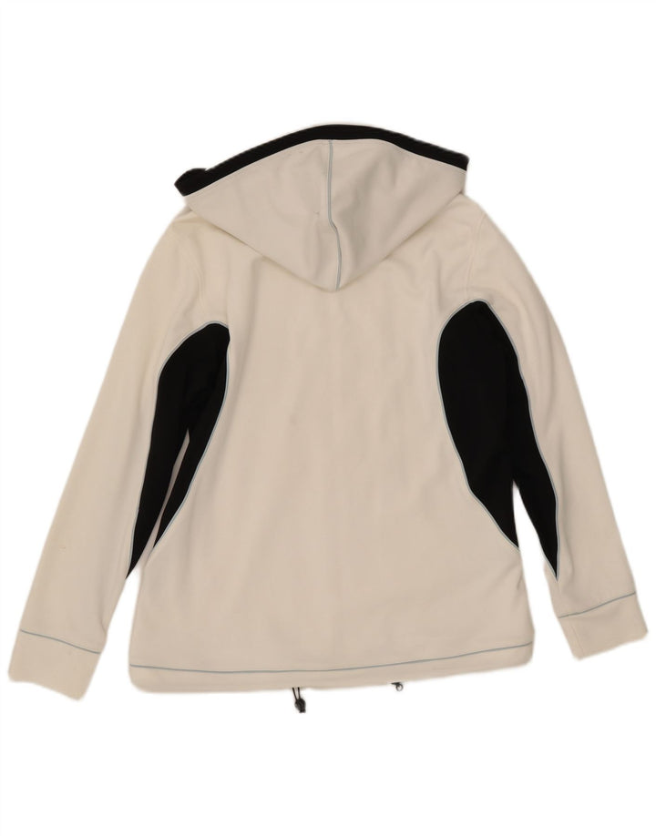Asics Womens Hooded Tracksuit Top Jacket UK 16 Large White Colourblock