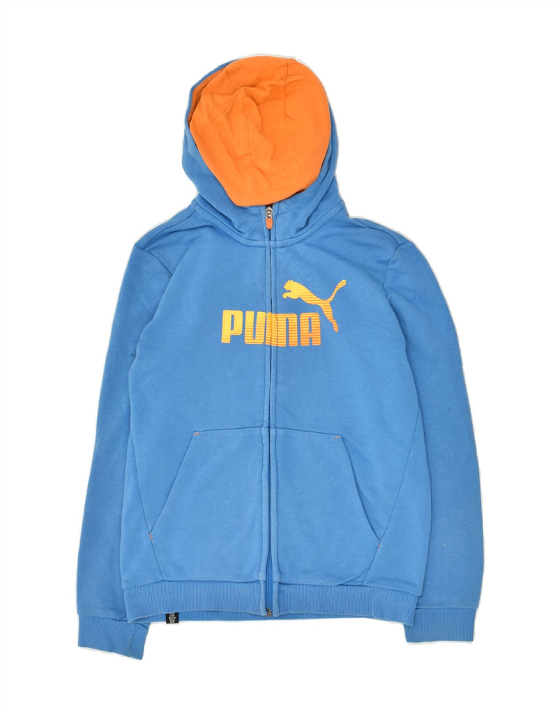 PUMA Boys Zip Hoodie Sweater 11-12 Years Blue Cotton | Vintage Puma | Thrift | Second-Hand Puma | Used Clothing | Messina Hembry 