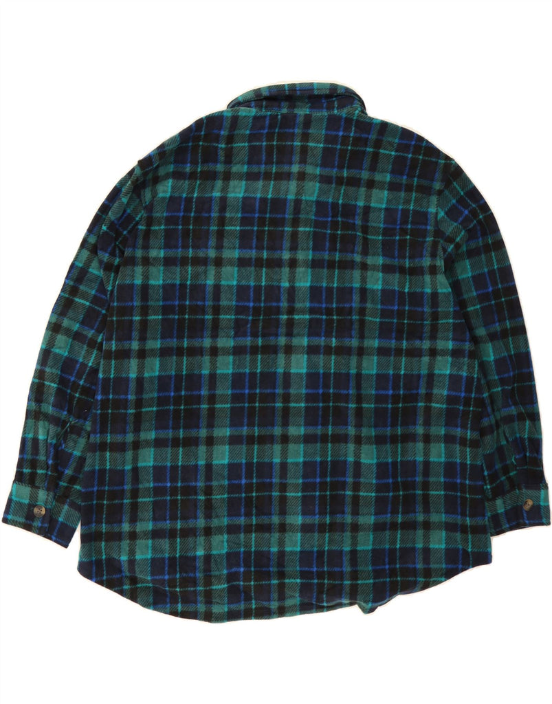 EDDIE BAUER Womens Oversized Flannel Shirt UK 18 XL Green Check Polyester Vintage Eddie Bauer and Second-Hand Eddie Bauer from Messina Hembry 