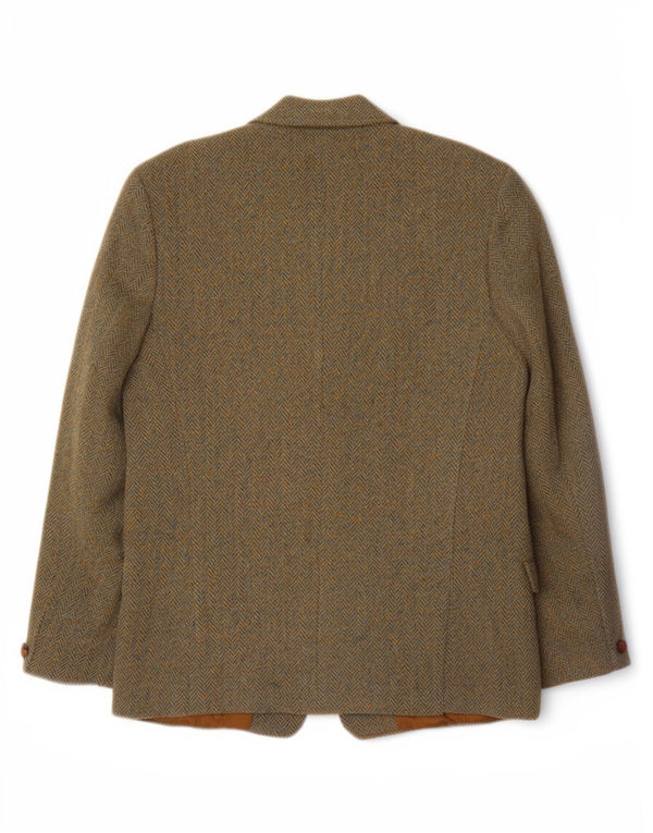 Dunn &Co Mens Harris Tweed UK 40 Large Brown Herringbone Wool Classic