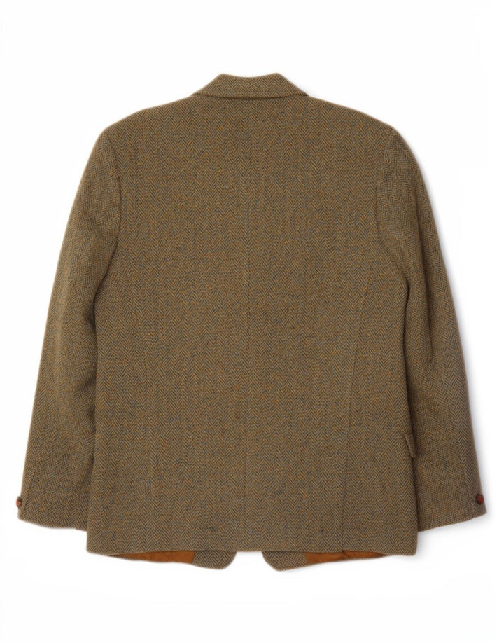 Dunn &Co Mens Harris Tweed UK 40 Large Brown Herringbone Wool Classic