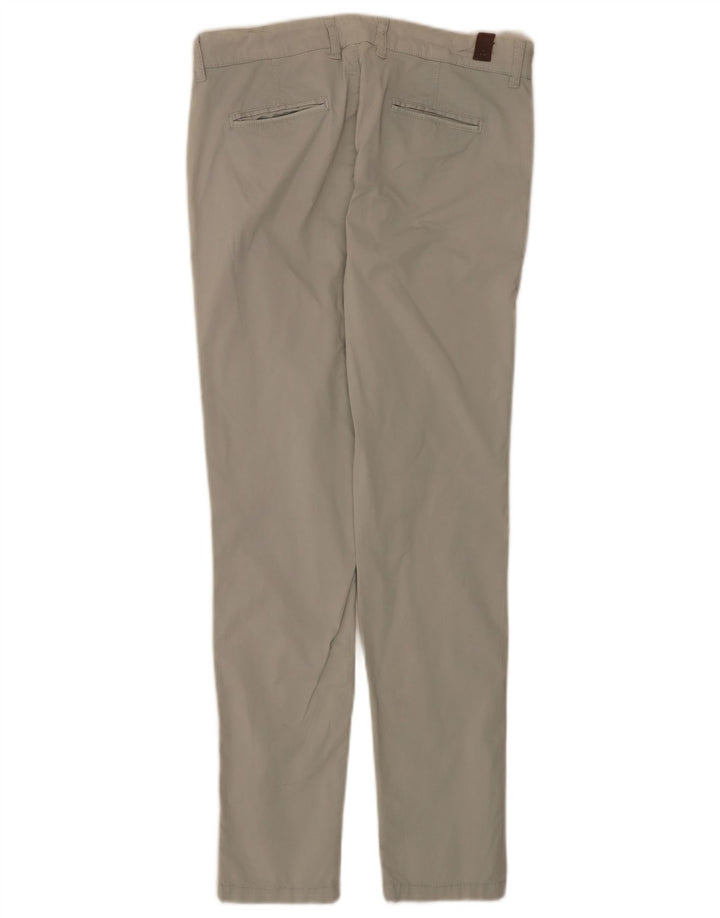 PEUTEREY Womens Slim Chino Trousers EU 40 Medium W30 L30 Grey Cotton