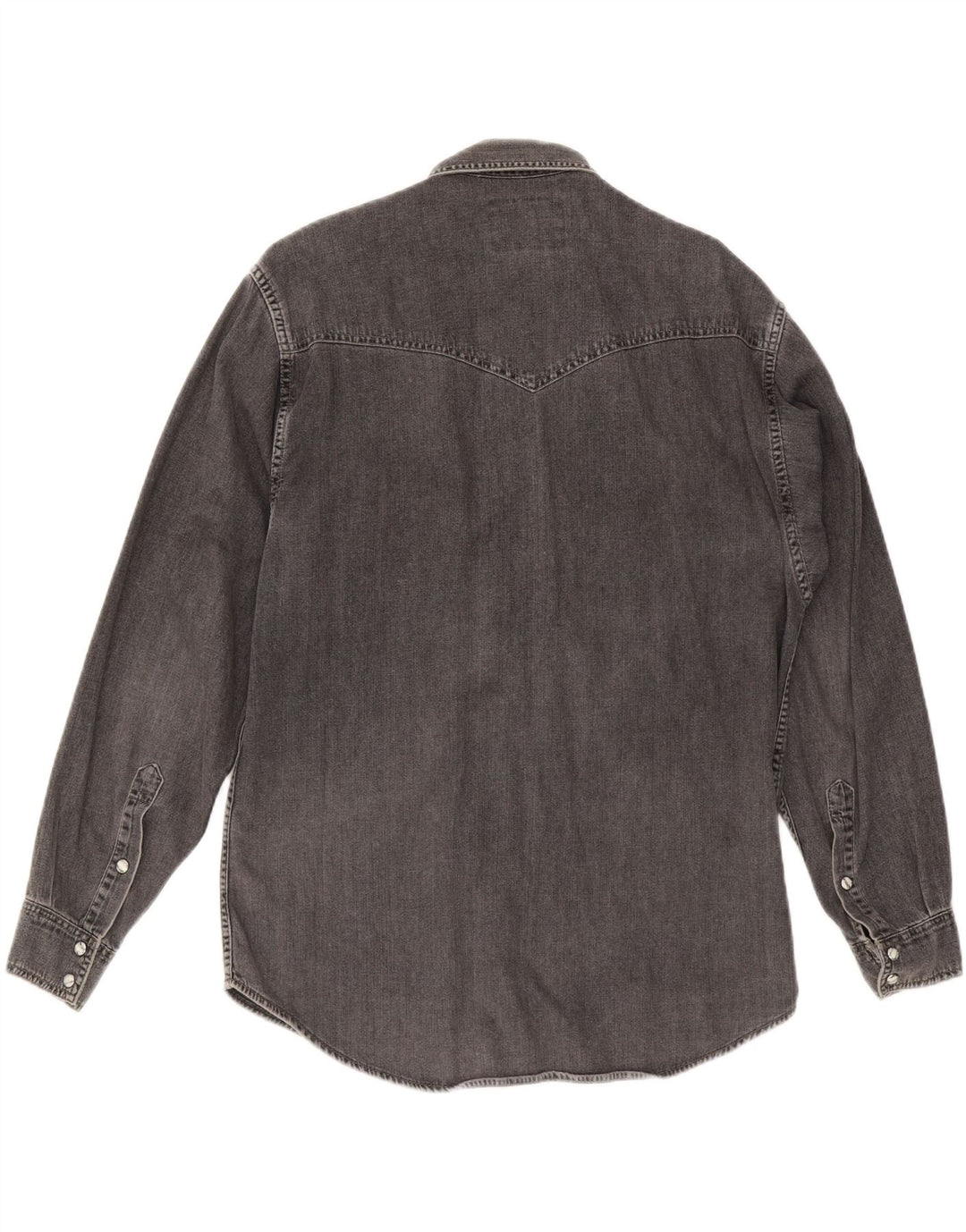 WRANGLER Mens Denim Shirt Small Grey