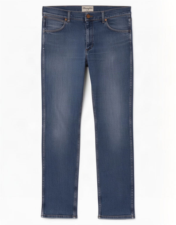 Wrangler Mens Greensboro Straight Jeans W32 L32 Blue Cotton