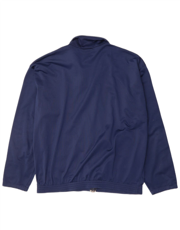 Asics Mens Graphic Tracksuit Top Jacket XL Navy Blue Polyester