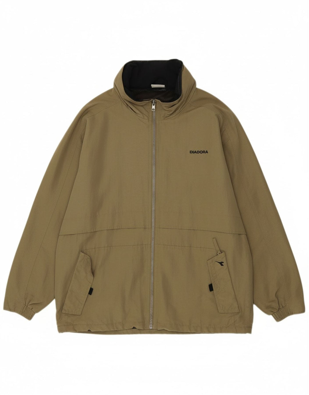 DIADORA Mens Rain Jacket UK 42 XL Khaki Polyamide Vintage Diadora and Second-Hand Diadora from Messina Hembry 