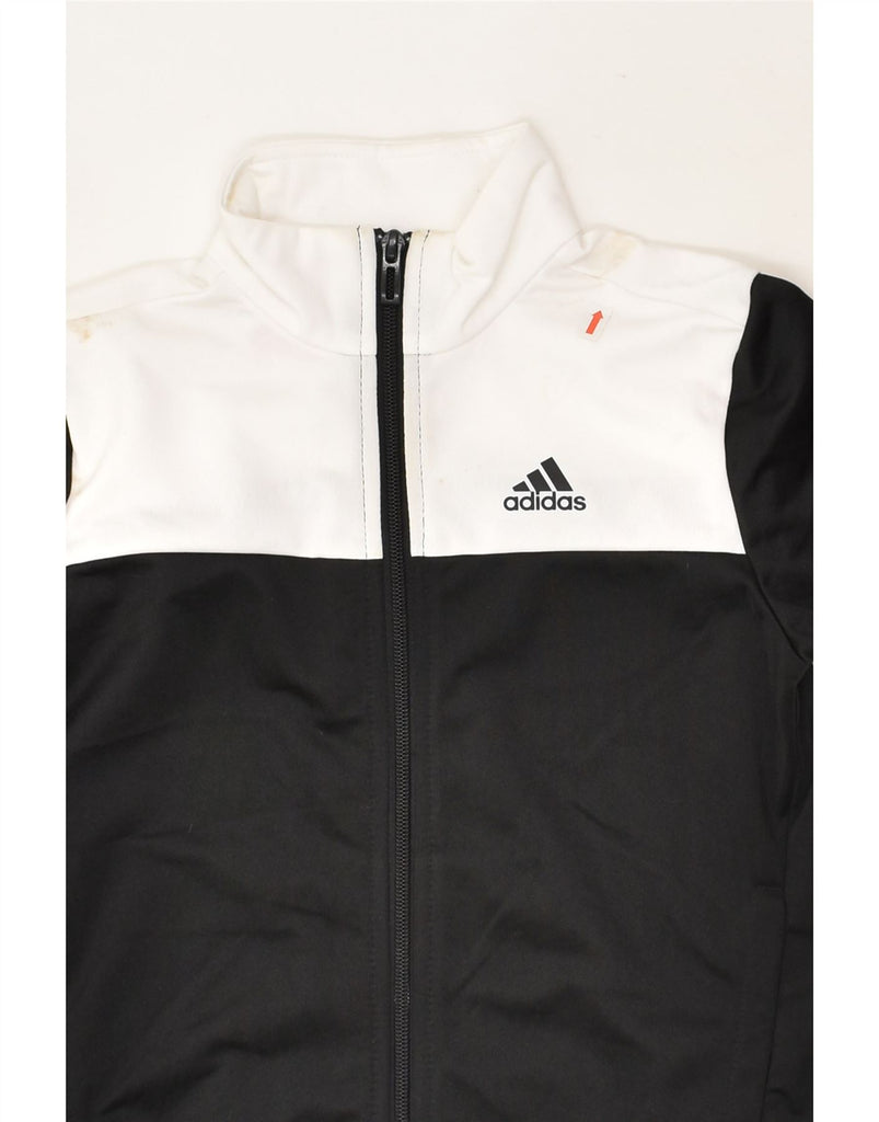 ADIDAS Boys Tracksuit Top Jacket 7-8 Years Black Colourblock Polyester | Vintage Adidas | Thrift | Second-Hand Adidas | Used Clothing | Messina Hembry 