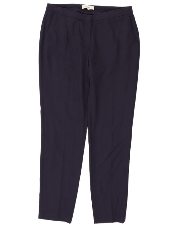 Reiss Womens Slim Fit Chino Trousers UK 12 Medium W32 L29 Navy Blue Viscose