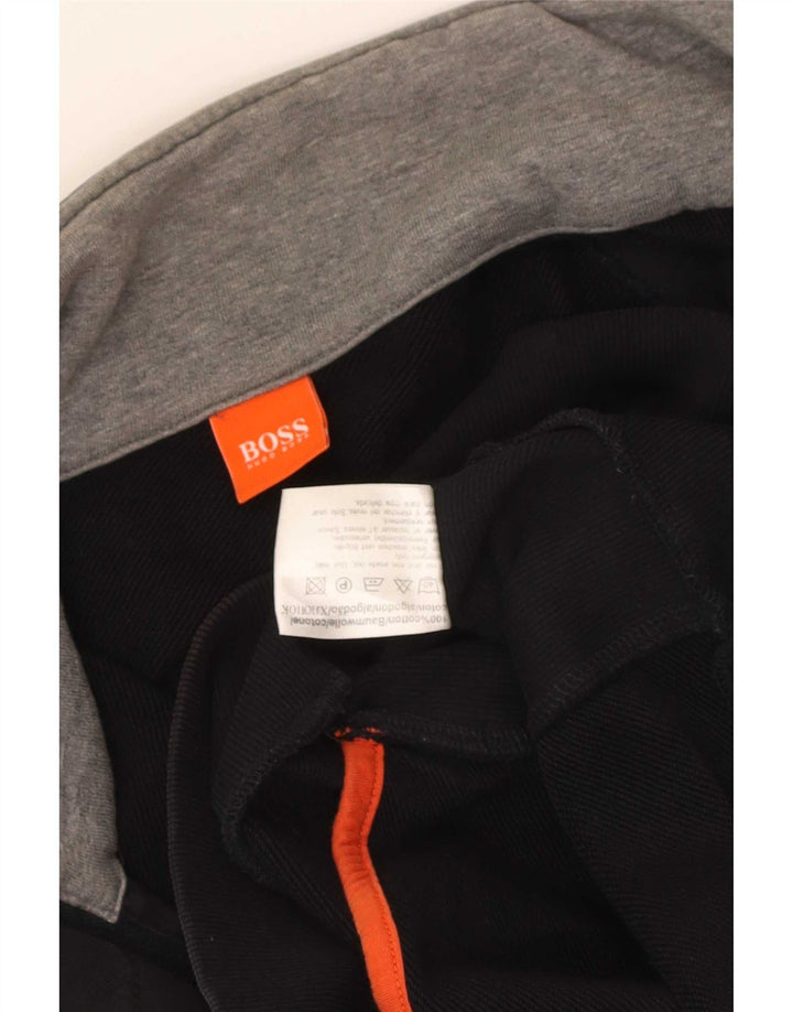 Hugo Boss Mens Tracksuit Top Jacket 2XL Black Colourblock Cotton