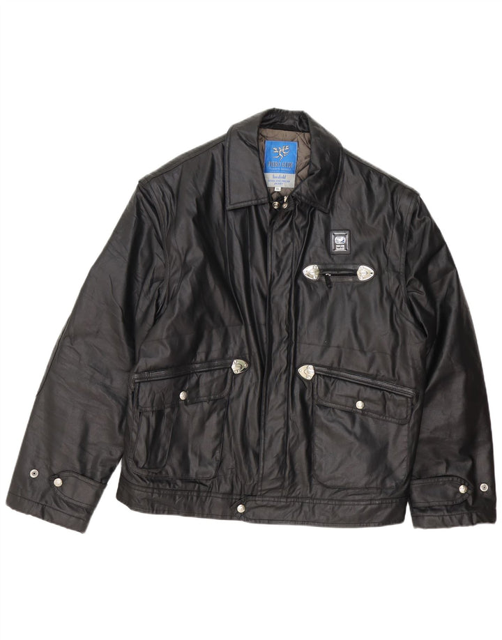 Piero Guidi Mens Utility Jacket UK 42 XL Black