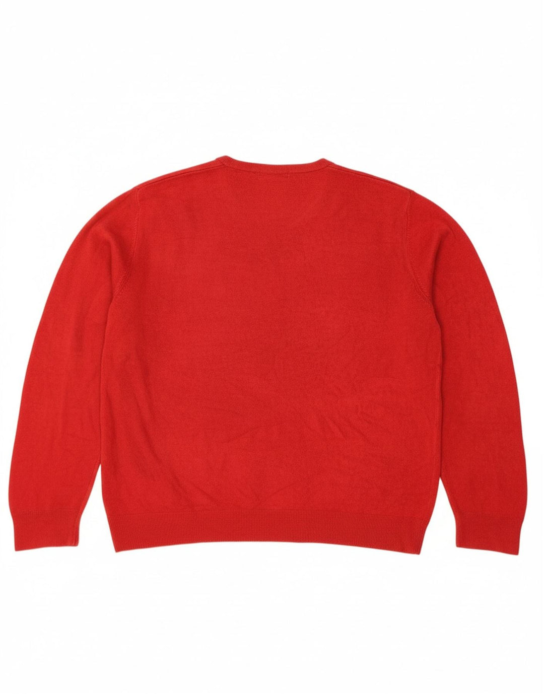 MARKS & SPENCER Mens Blue Harbour V-Neck Jumper Sweater XL Red Acrylic