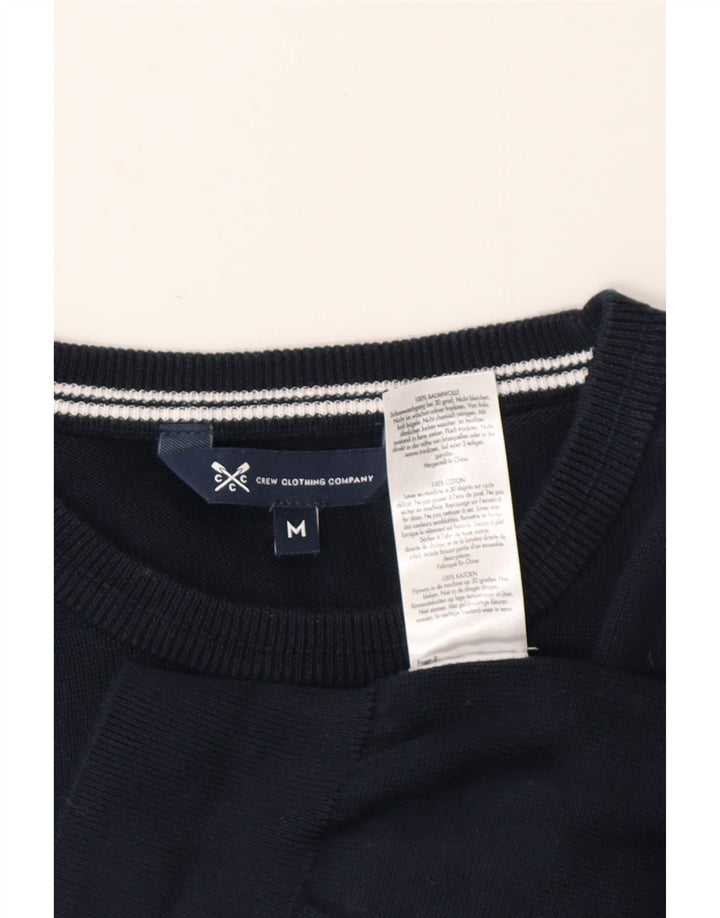 CREW CLOTHING Mens Crew Neck Jumper Sweater Medium Navy Blue Cotton