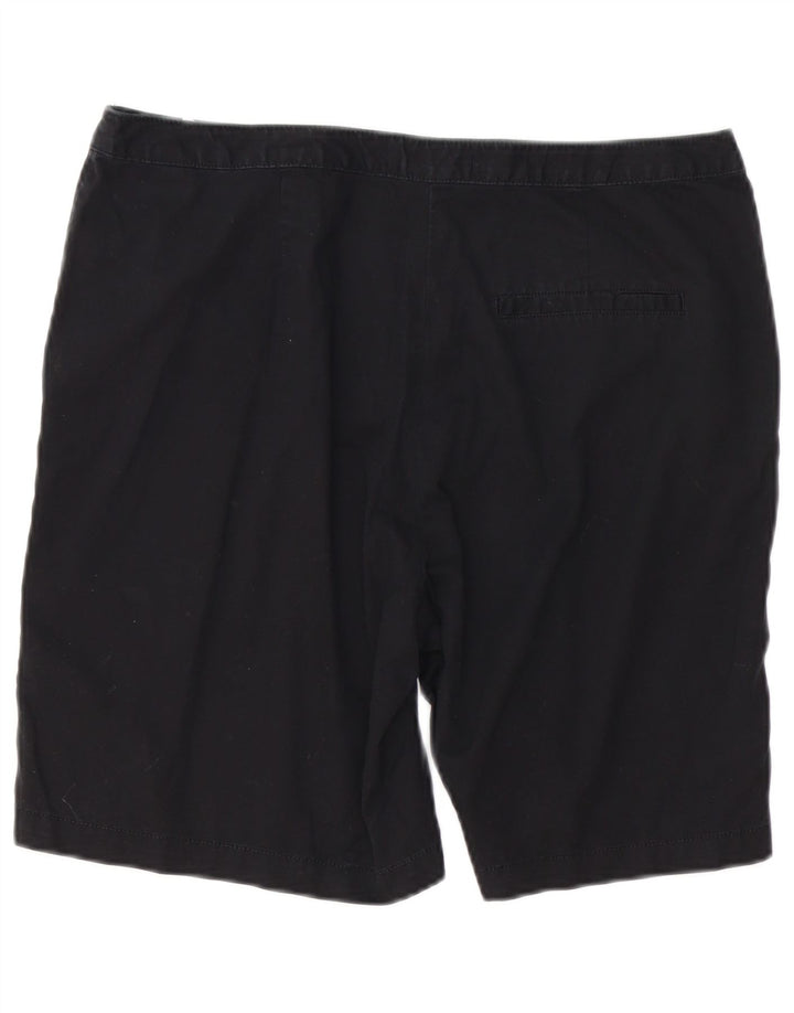 MARKS & SPENCER Womens Chino Shorts UK 14 Large W34  Black Cotton