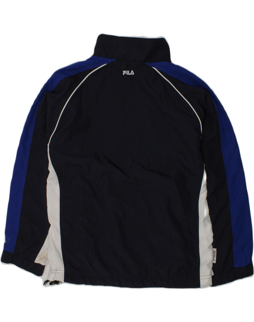 FILA Boys Rain Jacket 10-11 Years Navy Blue Colourblock | Vintage Fila | Thrift | Second-Hand Fila | Used Clothing | Messina Hembry 