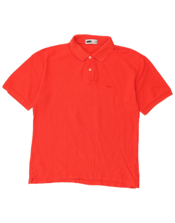 FILA Mens Polo Shirt IT 48 Medium Red Cotton