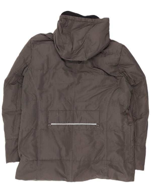 PEUTEREY Mens Hooded Padded Coat UK 40 Large Grey Polyester