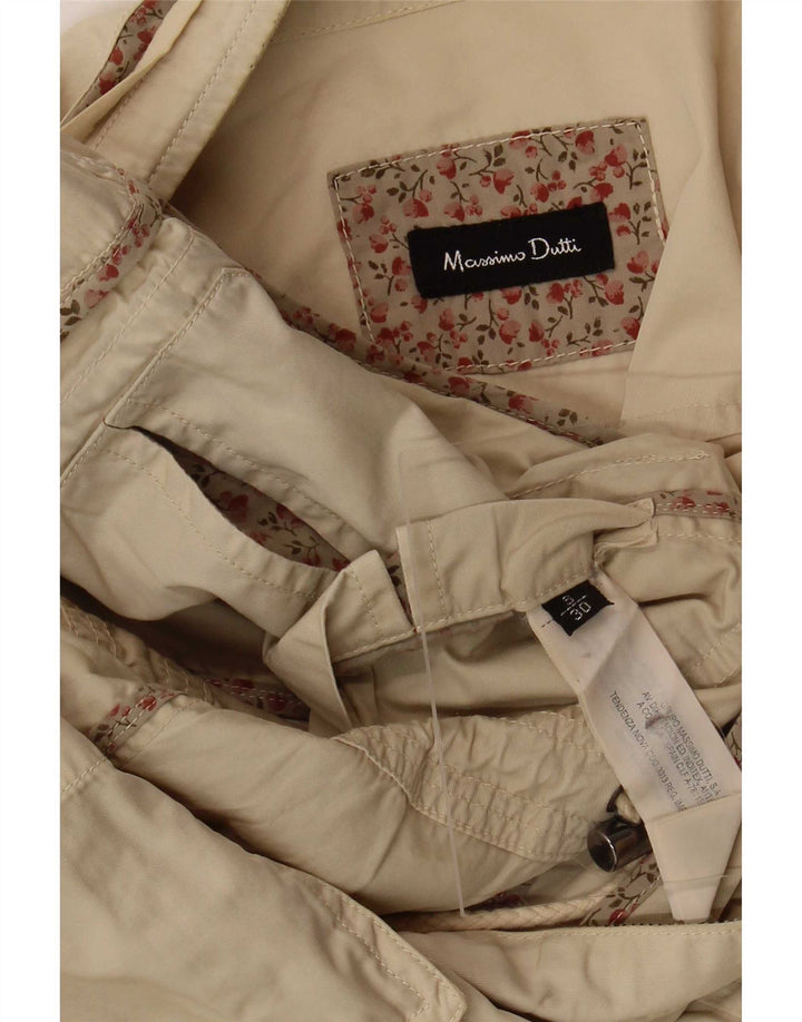 Massimo Dutti Womens Utility Jacket UK 10 Small Beige Cotton