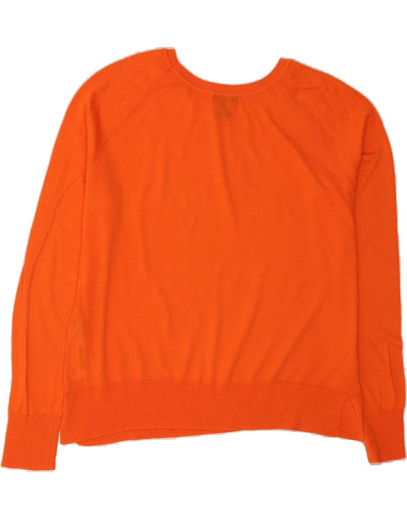 MASSIMO DUTTI Womens Crew Neck Jumper Sweater UK 16 Large Orange Lyocell Vintage Massimo Dutti and Second-Hand Massimo Dutti from Messina Hembry 