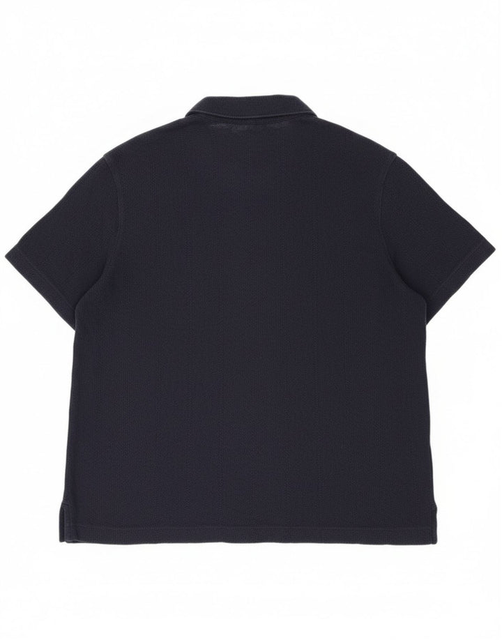 Marks & Spencer Mens Short Sleeve Shirt 2XL Navy Blue Cotton