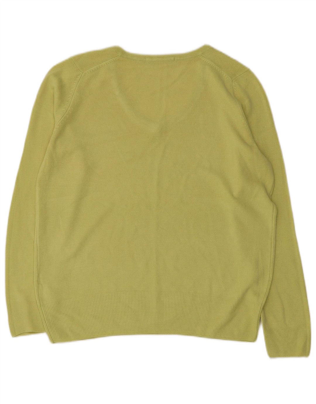 MARKS & SPENCER Womens Oversized V-Neck Jumper Sweater UK 10 Small Green