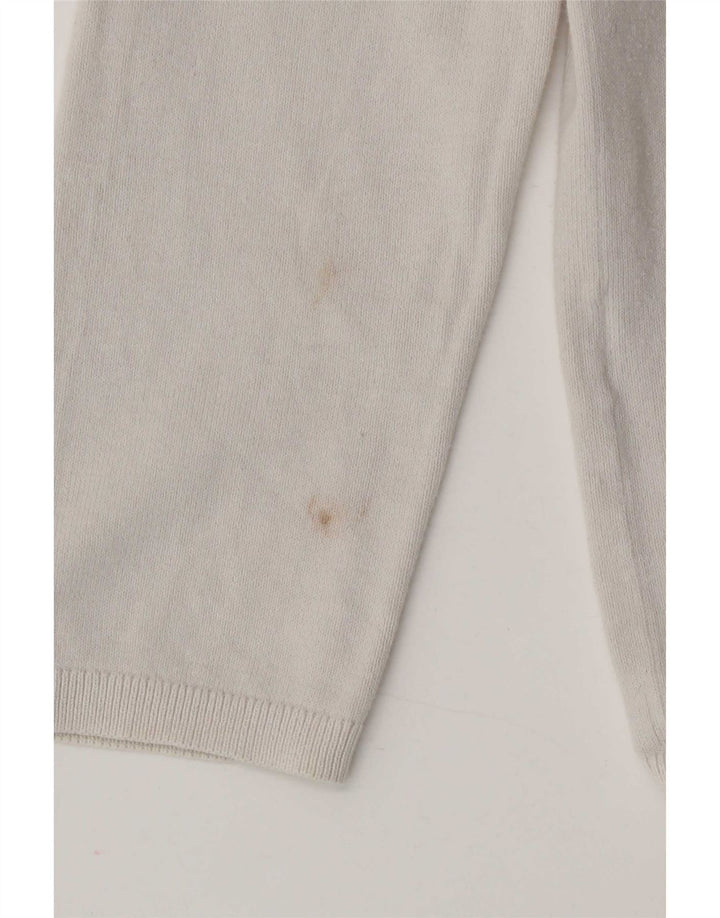 Tommy Hilfiger Womens V-Neck Jumper Sweater UK 14 Medium White