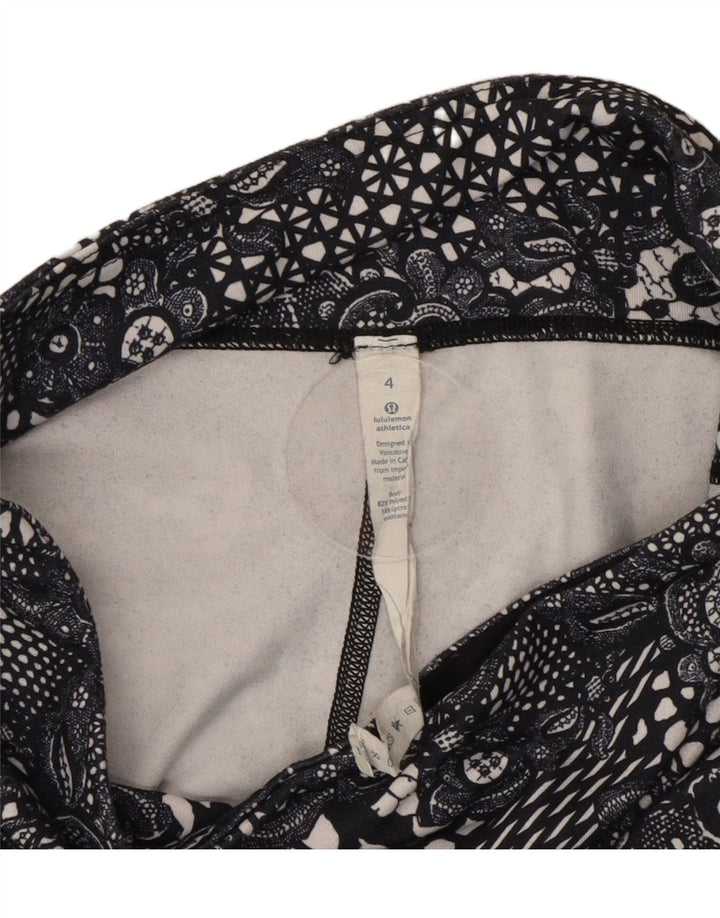 Lululemon Womens Capri Leggings US 4 Small  Black Floral Polyester