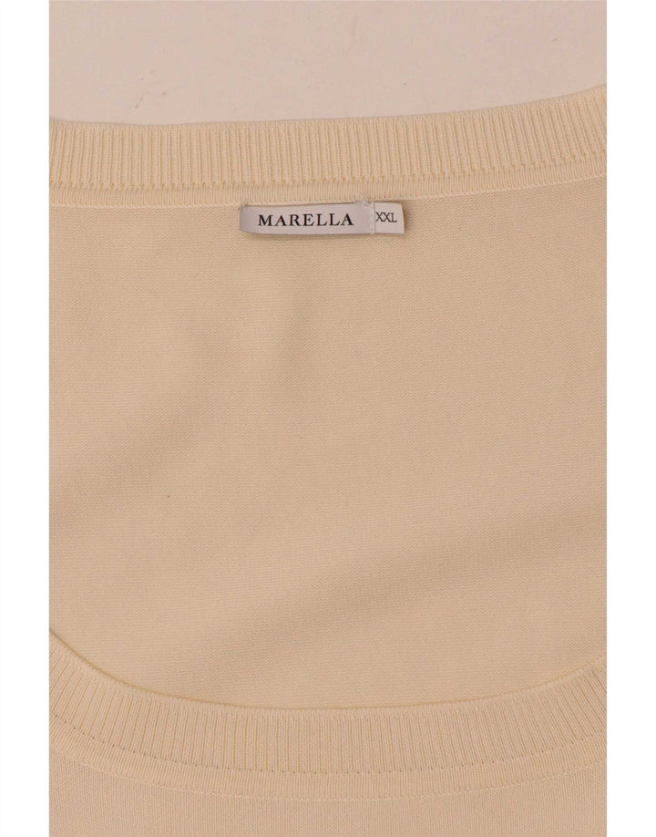 Marella Womens Top 3/4 Sleeve UK 20 2XL Off White
