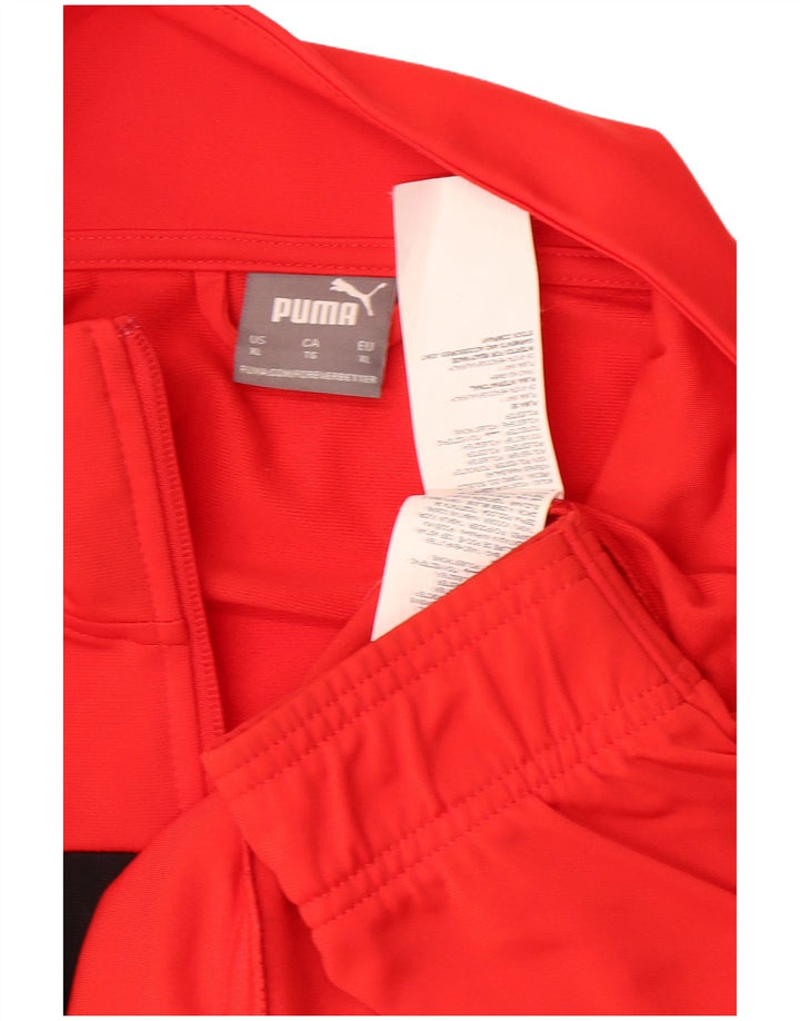 PUMA Mens Tracksuit Top Jacket XL Red Colourblock Polyester
