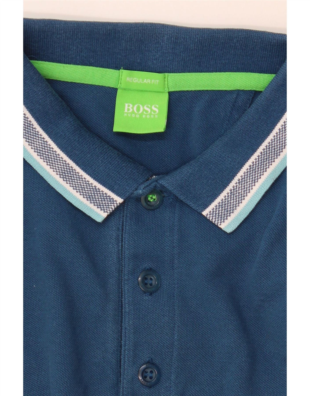 HUGO BOSS Mens Long Sleeve Regular Fit Polo Shirt Small Blue