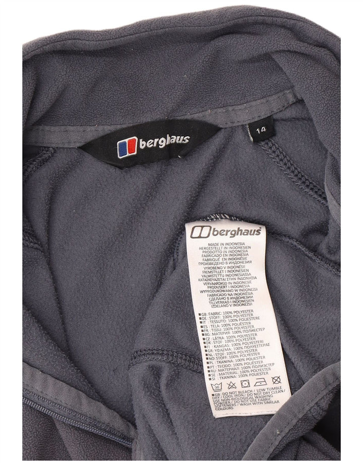 Berghaus Womens Zip Neck Fleece Jumper UK 14 Large Grey Polyester