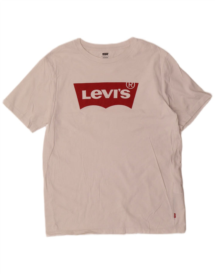 Levi's Mens Standard Graphic T-Shirt Top Medium White Cotton
