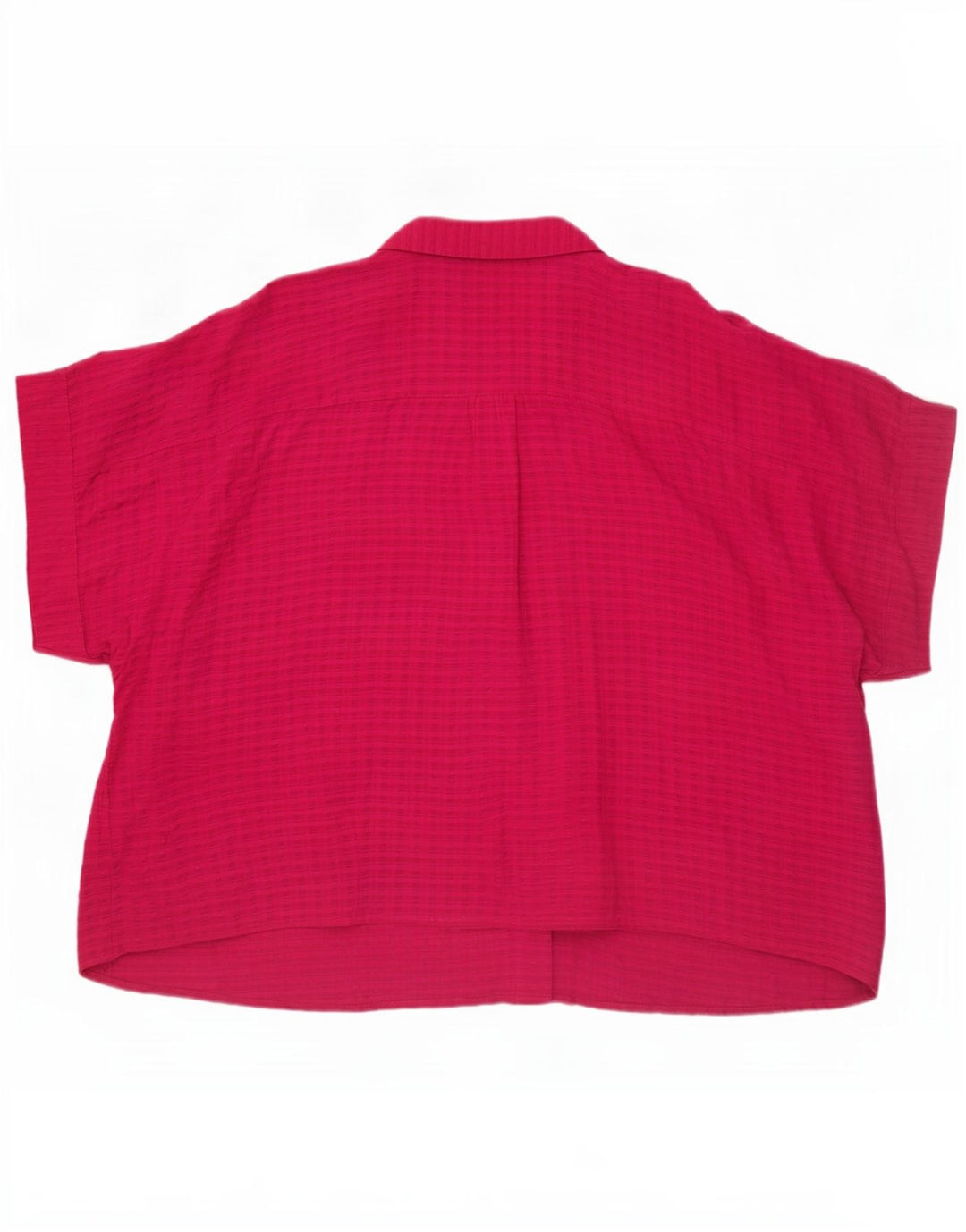 Monsoon Womens Short Sleeve Oversized Shirt UK 20 2XL Pink Check Viscose