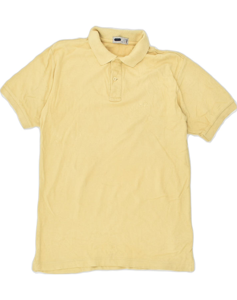 FILA Mens Polo Shirt IT 50 Medium Yellow Cotton | Vintage Fila | Thrift | Second-Hand Fila | Used Clothing | Messina Hembry 