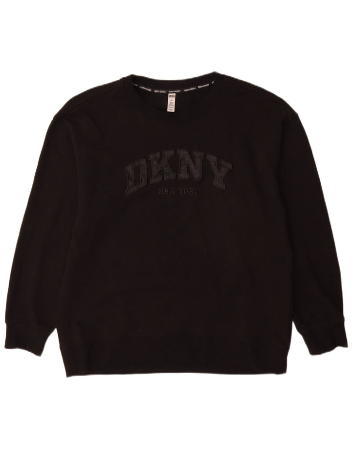 Dkny Mens Graphic Sweatshirt Jumper Large Black Cotton