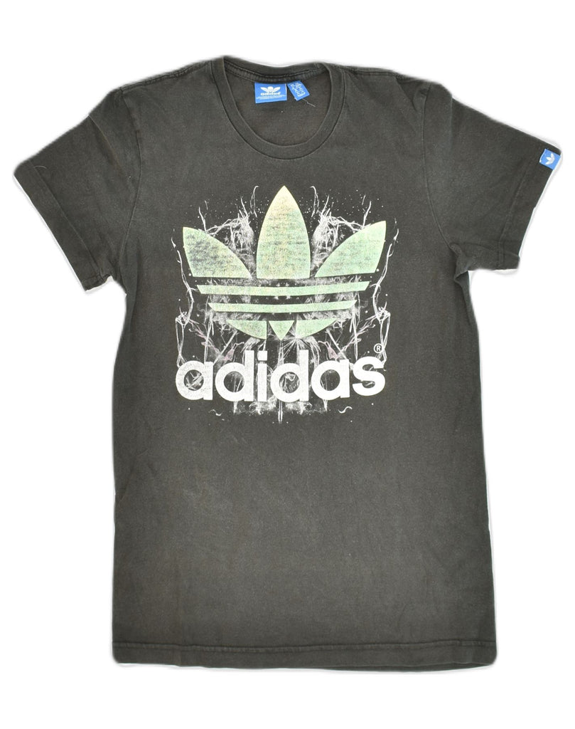 ADIDAS Womens Graphic T-Shirt Top XS Grey Cotton | Vintage Adidas | Thrift | Second-Hand Adidas | Used Clothing | Messina Hembry 