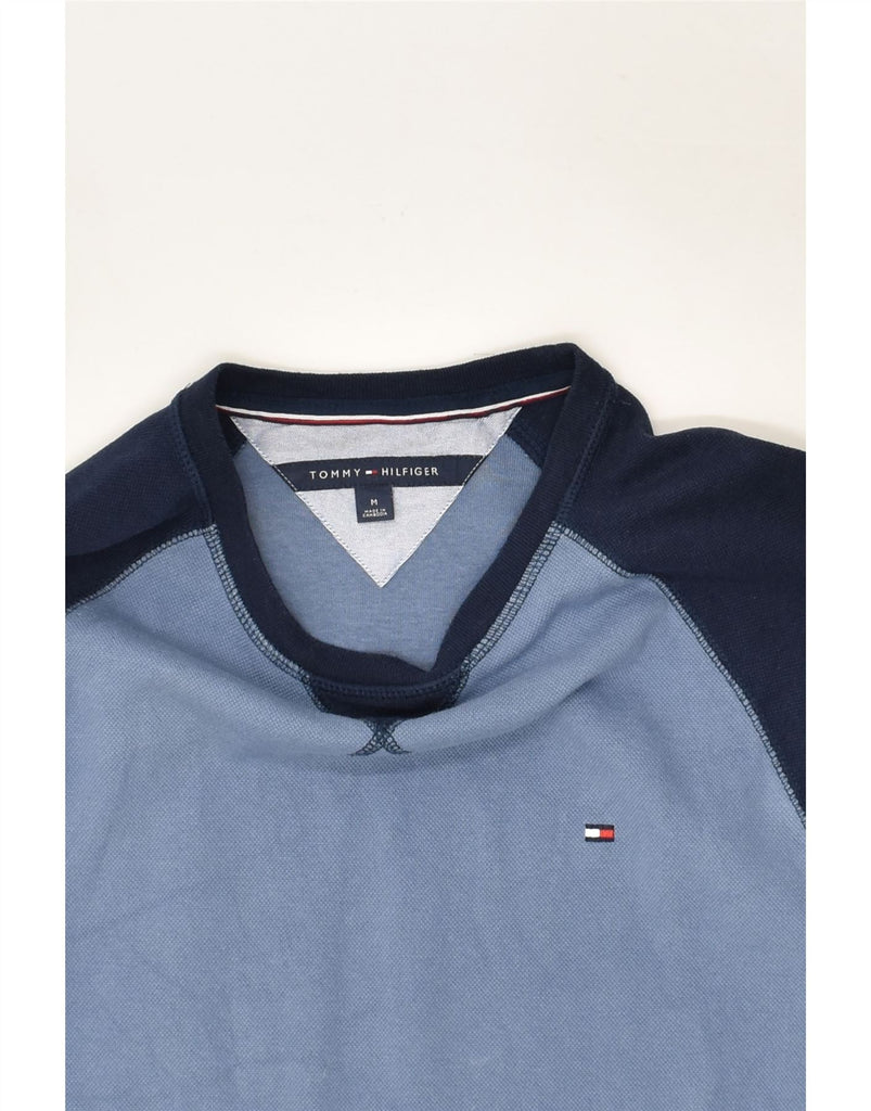 TOMMY HILFIGER Mens Sweatshirt Jumper Medium Navy Blue Colourblock Cotton | Vintage Tommy Hilfiger | Thrift | Second-Hand Tommy Hilfiger | Used Clothing | Messina Hembry 